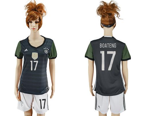 Women's Germany #17 Boateng Away Soccer Country Jersey