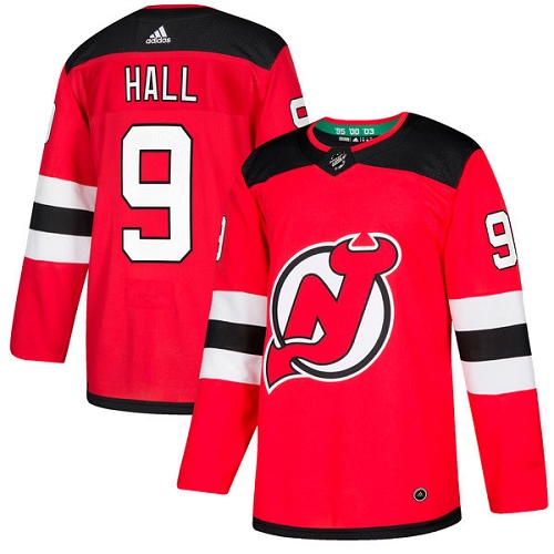 Adidas New Jersey Devils #9 Taylor Hall Red Home Authentic Stitched NHL Jersey