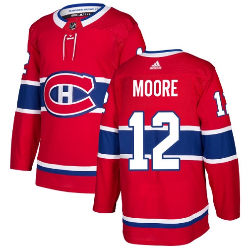 Adidas Canadiens #12 Dickie Moore Red Home Authentic Stitched NHL Jersey