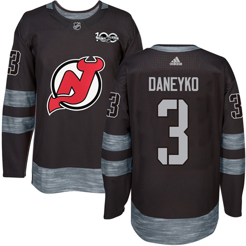 Adidas Devils #3 Ken Daneyko Black 1917-2017 100th Anniversary Stitched NHL Jersey