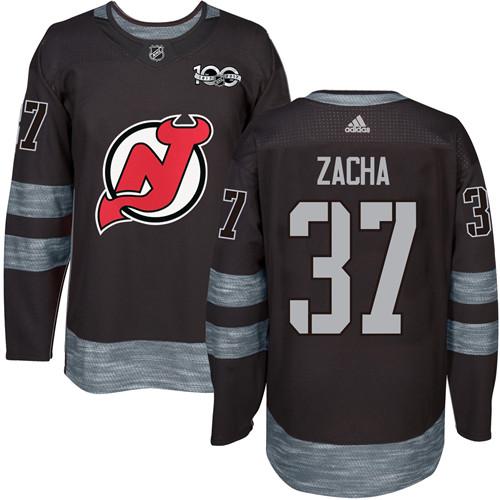 Adidas Devils #37 Pavel Zacha Black 1917-2017 100th Anniversary Stitched NHL Jersey