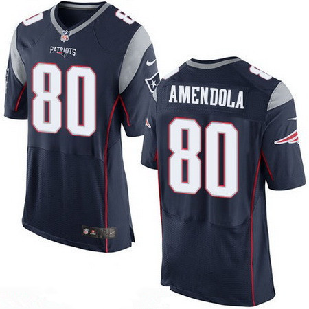 Men's New England Patriots #80 Danny Amendola NEW Navy Blue Team Color Stitched NFL Nike Elite Jersey