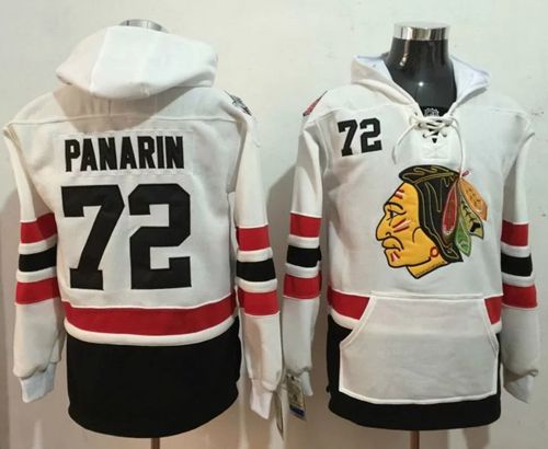 Blackhawks #72 Artemi Panarin White Name & Number Pullover NHL Hoodie