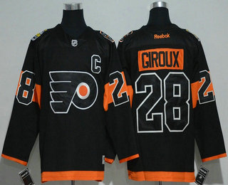 Men's Philadelphia Flyers #28 Claude Giroux Black 2017 Stadium Series Stitched NHL Reebok Hockey Jersey