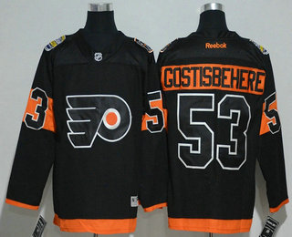 Men's Philadelphia Flyers #53 Shayne Gostisbehere Black 2017 Stadium Series Stitched NHL Reebok Hockey Jersey