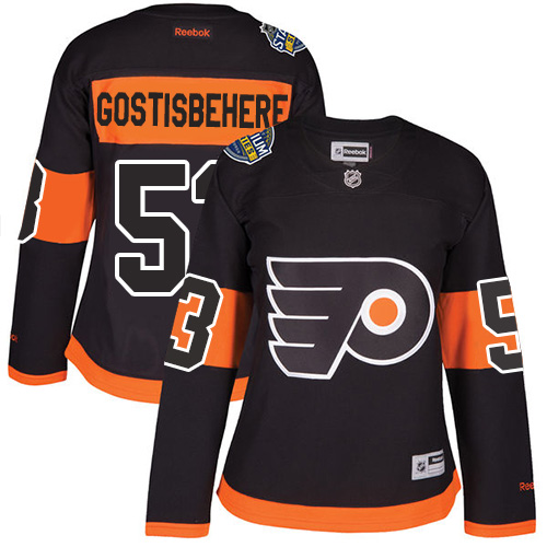 Flyers #53 Shayne Gostisbehere Black 2017 Stadium Series Women's Stitched NHL Jersey