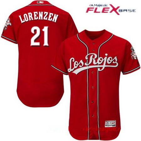 Men's Cincinnati Reds #21 Michael Lorenzen Los Rojos Red Stitched MLB Majestic Flex Base Jersey