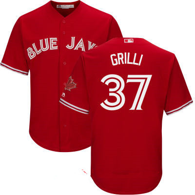 Men's Toronto Blue Jays #37 Jason Grilli Red Stitched MLB 2017 Majestic Cool Base Jersey