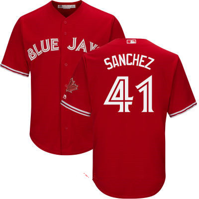 Men's Toronto Blue Jays #41 Aaron Sanchez Red Stitched MLB 2017 Majestic Cool Base Jersey