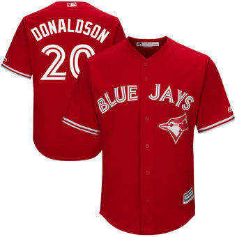 Men's Toronto Blue Jays #20 Josh Donaldson Red Stitched MLB 2017 Majestic Cool Base Jersey