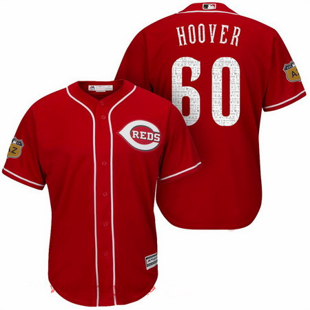 Men's Cincinnati Reds #60 J.J. Hoover Red 2017 Spring Training Stitched MLB Majestic Cool Base Jersey