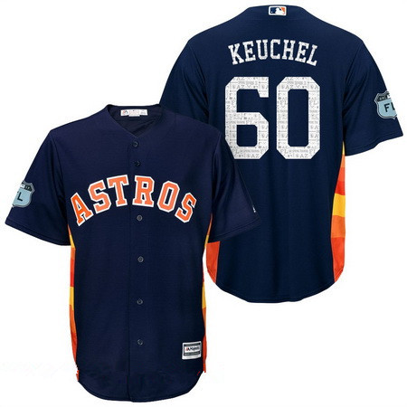 Men's Houston Astros #60 Dallas Keuchel Navy Blue 2017 Spring Training Stitched MLB Majestic Cool Base Jersey