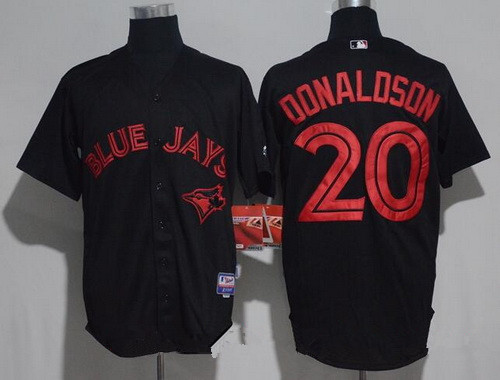 Men's Toronto Blue Jays #20 Josh Donaldson Lights Out Black Fashion Stitched MLB Majestic Cool Base Jersey