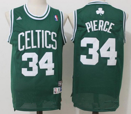 Men's Boston Celtics #34 Paul Pierce Green Hardwood Classics Soul Swingman Stitched NBA Throwback Jersey