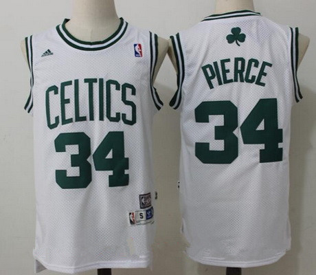 Men's Boston Celtics #34 Paul Pierce White Hardwood Classics Soul Swingman Stitched NBA Throwback Jersey