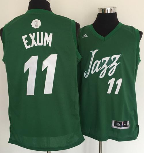 Men's Utah Jazz #11 Dante Exum adidas Green 2016 Christmas Day Stitched NBA Swingman Jersey