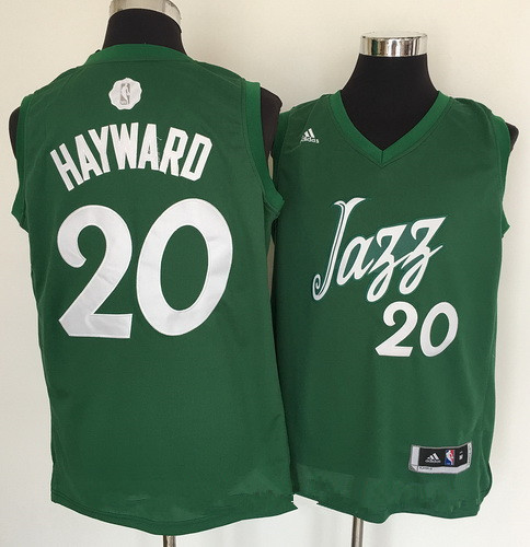 Men's Utah Jazz #20 Gordon Hayward adidas Green 2016 Christmas Day Stitched NBA Swingman Jersey