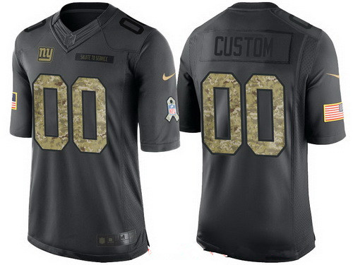 Men's New York Giants Custom Anthracite Camo 2016 Salute To Service Veterans Day NFL Nike Limited Jersey