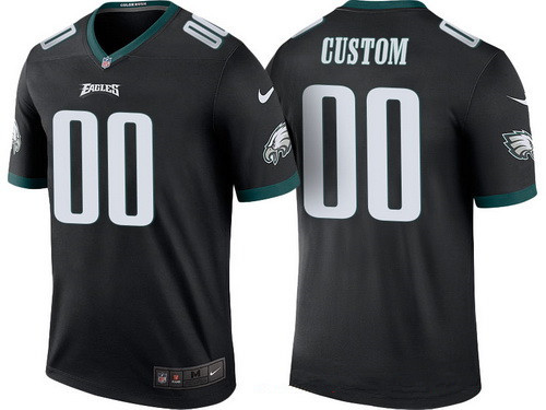 Men's Philadelphia Eagles Black Custom Color Rush Legend NFL Nike Limited Jersey