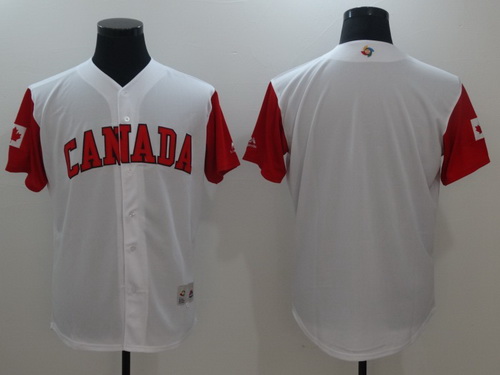 Men's Canada Baseball Majestic White 2017 World Baseball Classic Blank Team Jersey