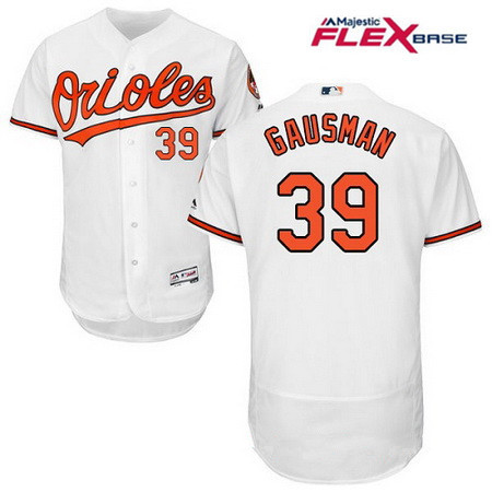 Men's Baltimore Orioles #39 Kevin Gausman White Home Stitched MLB Majestic Flex Base Jersey