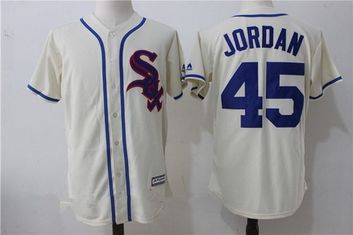 Men's Chicago White Sox #45 Michael Jordan 2017 Cream Stitched MLB Majestic Cool Base Jersey