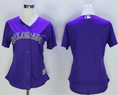 Women's Colorado Rockies Blank Purple Stitched MLB Majestic Cool Base Jersey