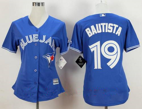 Women's Toronto Blue Jays #19 Jose Bautista Royal Blue Stitched MLB Majestic Cool Base Jersey