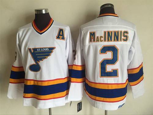 Men's St. Louis Blues #2 Al MacInnis 1998-99 White CCM Vintage Throwback Jersey