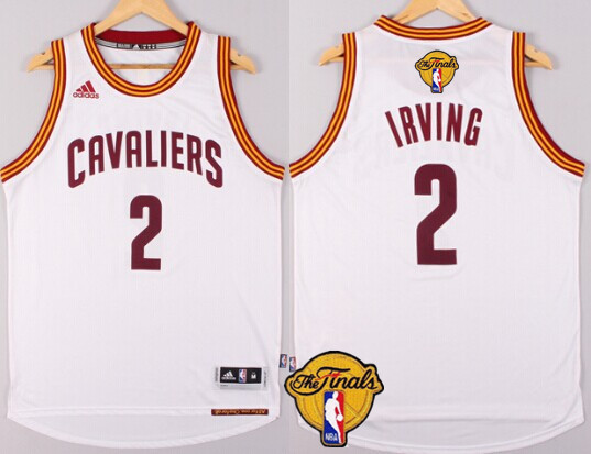 Men's Cleveland Cavaliers #2 Kyrie Irving 2017 The NBA Finals Patch White Jersey