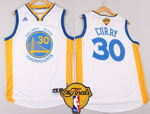 Men's Golden State Warriors #30 Stephen Curry White 2017 The NBA Finals Patch Jersey