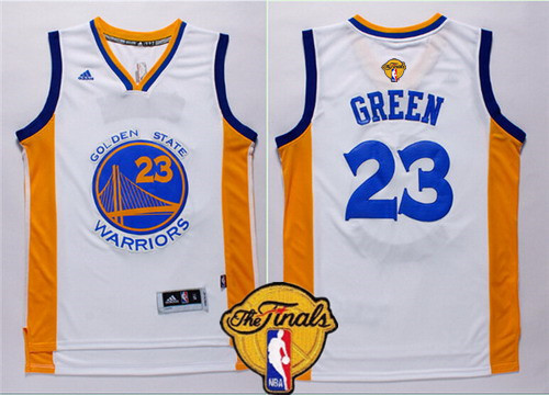 Men's Golden State Warriors #23 Draymond Green White 2017 The NBA Finals Patch Jersey