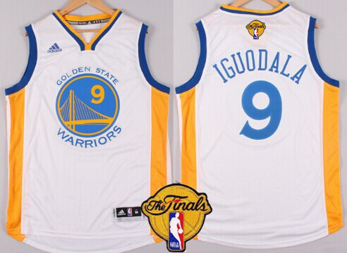 Men's Golden State Warriors #9 Andre Iguodala White 2017 The NBA Finals Patch Jersey