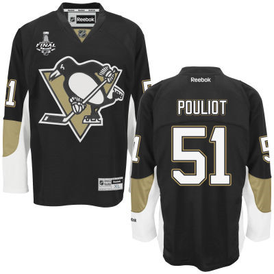 Men's Pittsburgh Penguins #51 Derrick Pouliot Black Team Color 2017 Stanley Cup NHL Finals Patch Jersey