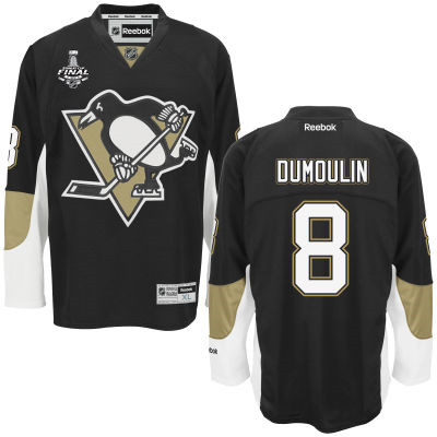 Men's Pittsburgh Penguins #8 Brian Dumoulin Black Team Color 2017 Stanley Cup NHL Finals Patch Jersey