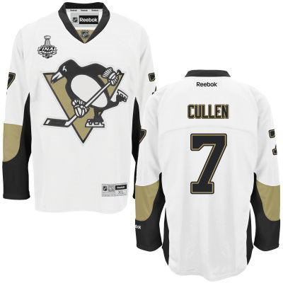 Men's Pittsburgh Penguins #7 Matt Cullen White Road 2017 Stanley Cup NHL Finals Patch Jersey