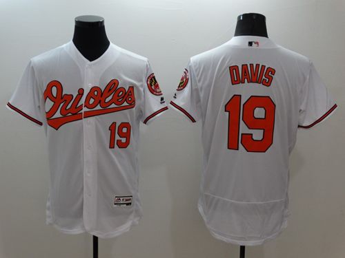 Men's BaltimoreOrioles #19 Chris Davis White Flexbase Authentic Collection Stitched MLB Jersey