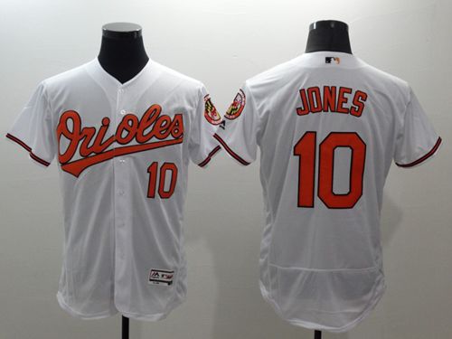 Men's Baltimore Orioles #10 Adam Jones White Flexbase Authentic Collection Stitched MLB Jersey