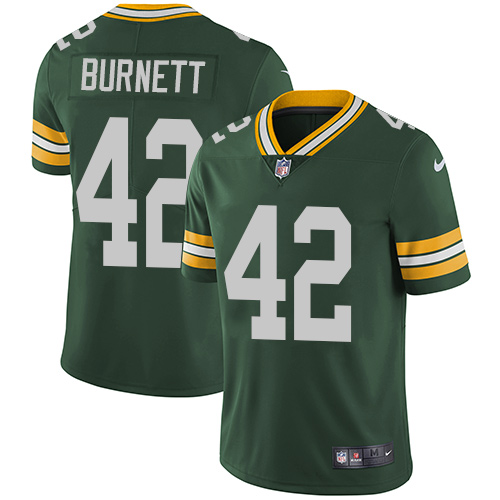 Nike Green Bay Packers #42 Morgan Burnett Green Team Color Men's Stitched NFL Vapor Untouchable Limited Jersey