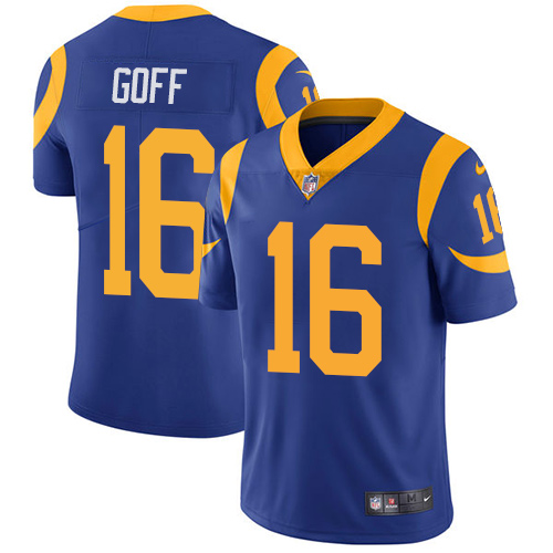 Nike Los Angeles Rams #16 Jared Goff Royal Blue Alternate Men's Stitched NFL Vapor Untouchable Limited Jersey