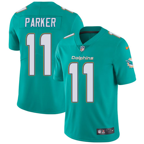 Nike Miami Dolphins #11 DeVante Parker Aqua Green Team Color Men's Stitched NFL Vapor Untouchable Limited Jersey