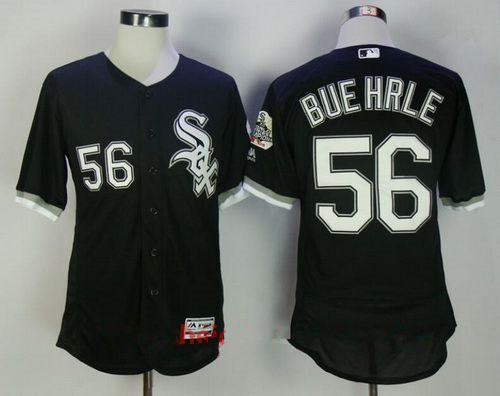 Men's Chicago White Sox #56 Mark Buehrle Retired Black Stitched MLB Majestic Flex Base Jersey with 2005 World Series Patch