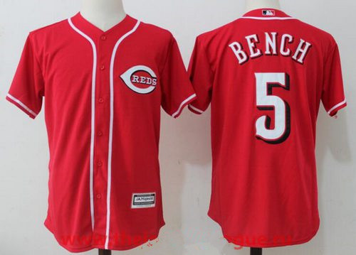 Men's Cincinnati Reds #5 Johnny Bench Retired Red Cool Base Stitched MLB Jersey