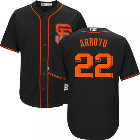 Men's San Francisco Giants #22 Christian Arroyo Black Alternate Stitched MLB 2017 Majestic Flex Base Jersey