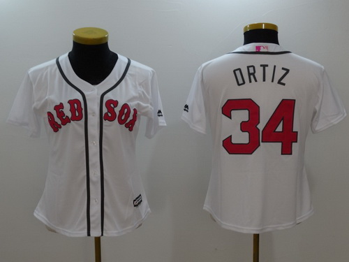 Women's Boston Red Sox #34 David Ortiz White With Pink Mother's Day Stitched MLB Majestic Cool Base Jersey