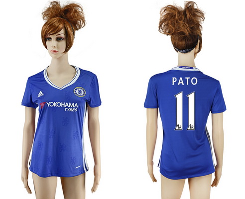 2016-17 Chelsea #11 PATO Home Soccer Women's Blue AAA+ Shirt