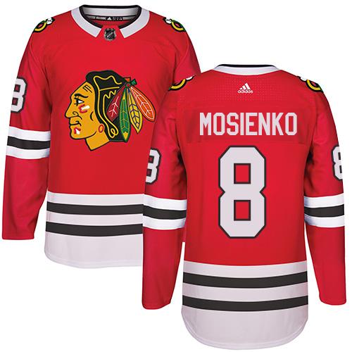 Adidas Chicago Blackhawks #8 Bill Mosienko Red Home Authentic Stitched NHL Jersey