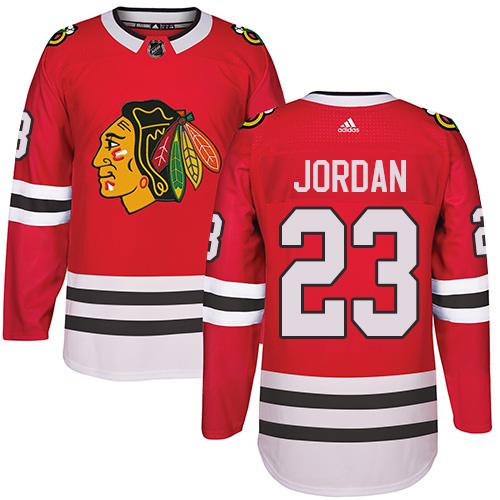 Adidas Chicago Blackhawks #23 Michael Jordan Red Home Authentic Stitched NHL Jersey