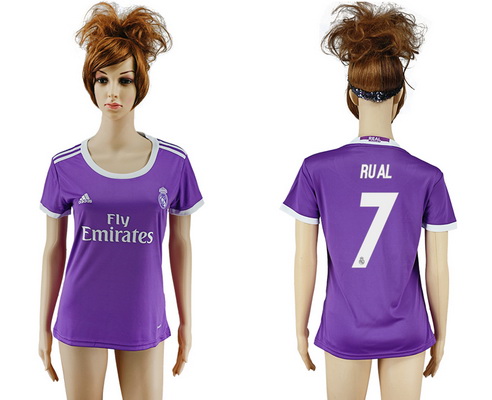 2016-17 Real Madrid #7 RUAL Away Soccer Women's Purple AAA+ Shirt