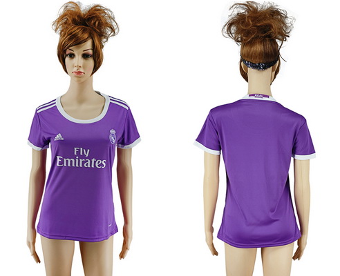 2016-17 Real Madrid #Away Soccer Women's Purple AAA+ Shirt